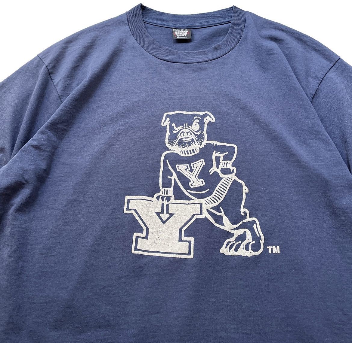 スペシャル! 80s 90s USA製 YALE イエール ビンテージ Tシャツ 紺 XL 