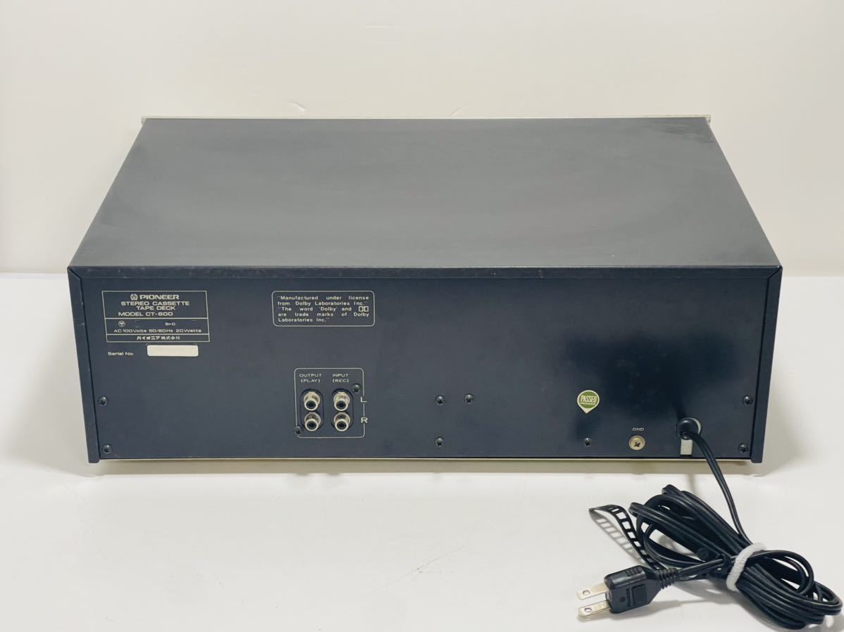 PIONEER パイオニア ステレオカセットテープデッキ CT-600 再生・録音