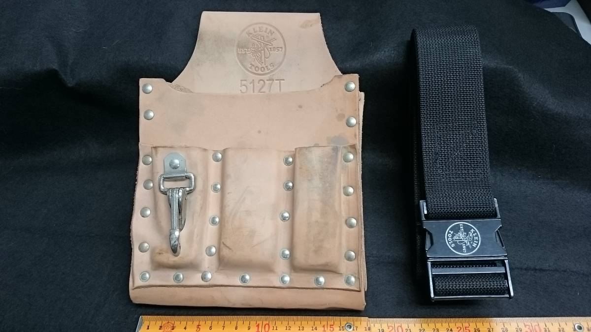 B25083＞ KLEIN クライン 腰袋&ベルト レザー 本革 腰道具 USA 