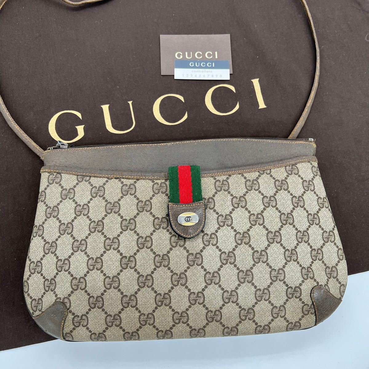 1円【美品 天下一品 】 グッチ オールドグッチ GUCCI GG柄 ミニ 