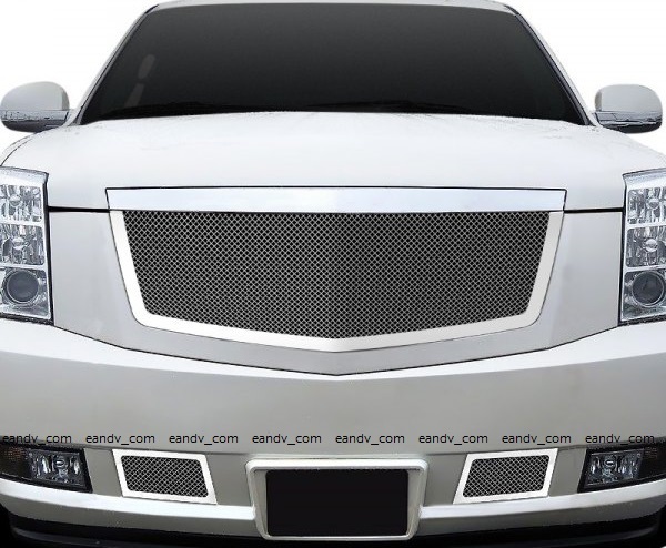 即納キャデラック07エスカレードESV EXTステンレス ポリッシュ バンパー メッシュ グリル フック カバー エアロ スポイラー クロームメッキ