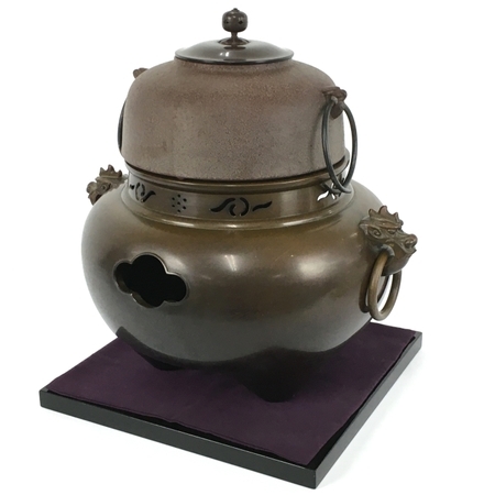 上田直方 作 信楽焼茶入 仕覆添 共箱 茶道具 保証品10560YA 信楽茶入