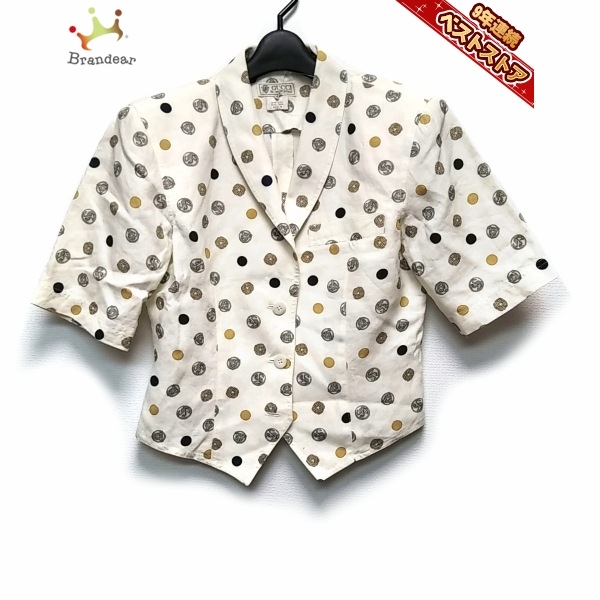 新作入荷，セール グッチ GUCCI サイズ42 M - 白&times;グレー&times;マルチ レディース 半袖/ドット柄/春/夏 ジャケット(ジャケット、ブレザー)｜売買されたオークション情報、yahooの商品情報をアーカイブ公開 - オ 女性用