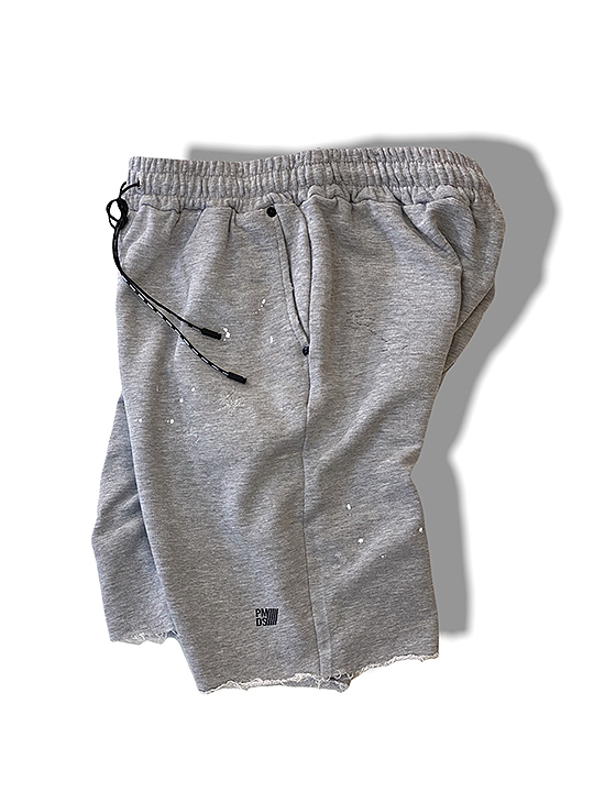 定価2.6万 PMDS PREMIUM MOOD DENIM SUPERIOR ピーエムディーエス 職人拘りの リペア加工 スウェットショーツ ショートパンツ イタリア製