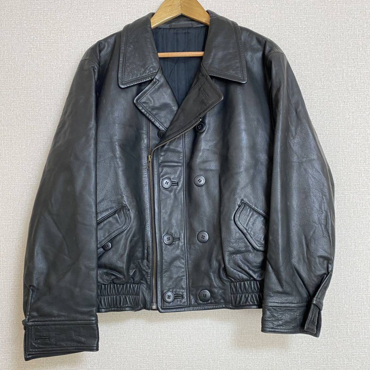 限定SALE，格安 PASHU パシュ アウター レザー ジャケット 革ジャン 牛革 ライダース ボタン モノトーン 防風性 M ブラック メンズ /545(Mサイズ)｜売買されたオークション情報、yahooの商品情報をアーカイブ公 Mサイズ