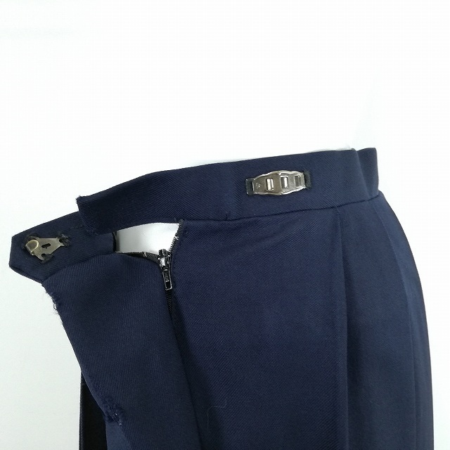 1円 イートン スカート 上下2点セット 大きいサイズ 冬物 長袖 女子 学生服 中学 高校 紺 制服 中古 ランクC EY0306_7
