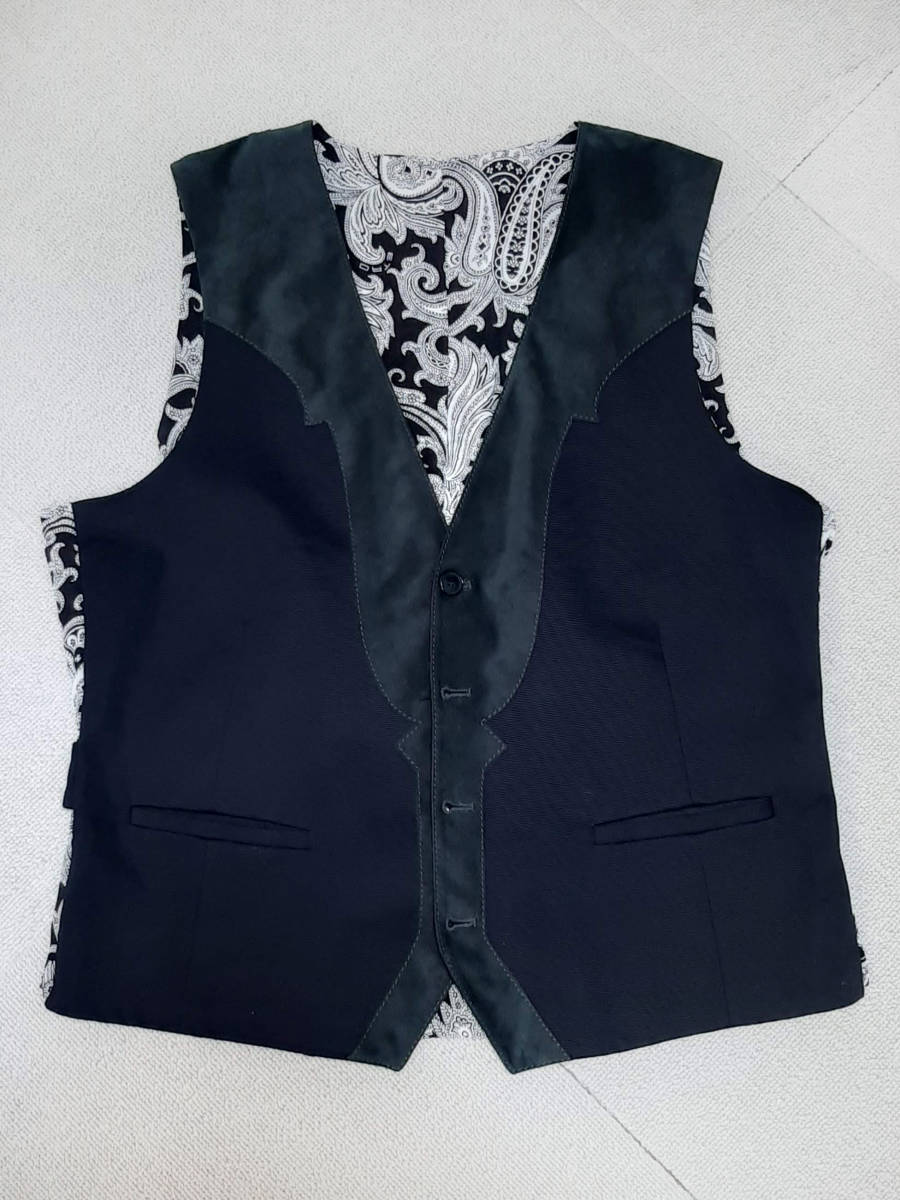 美品 エトロ ETRO ベスト ジレ ノースリーブ ニット 切り替え チェック