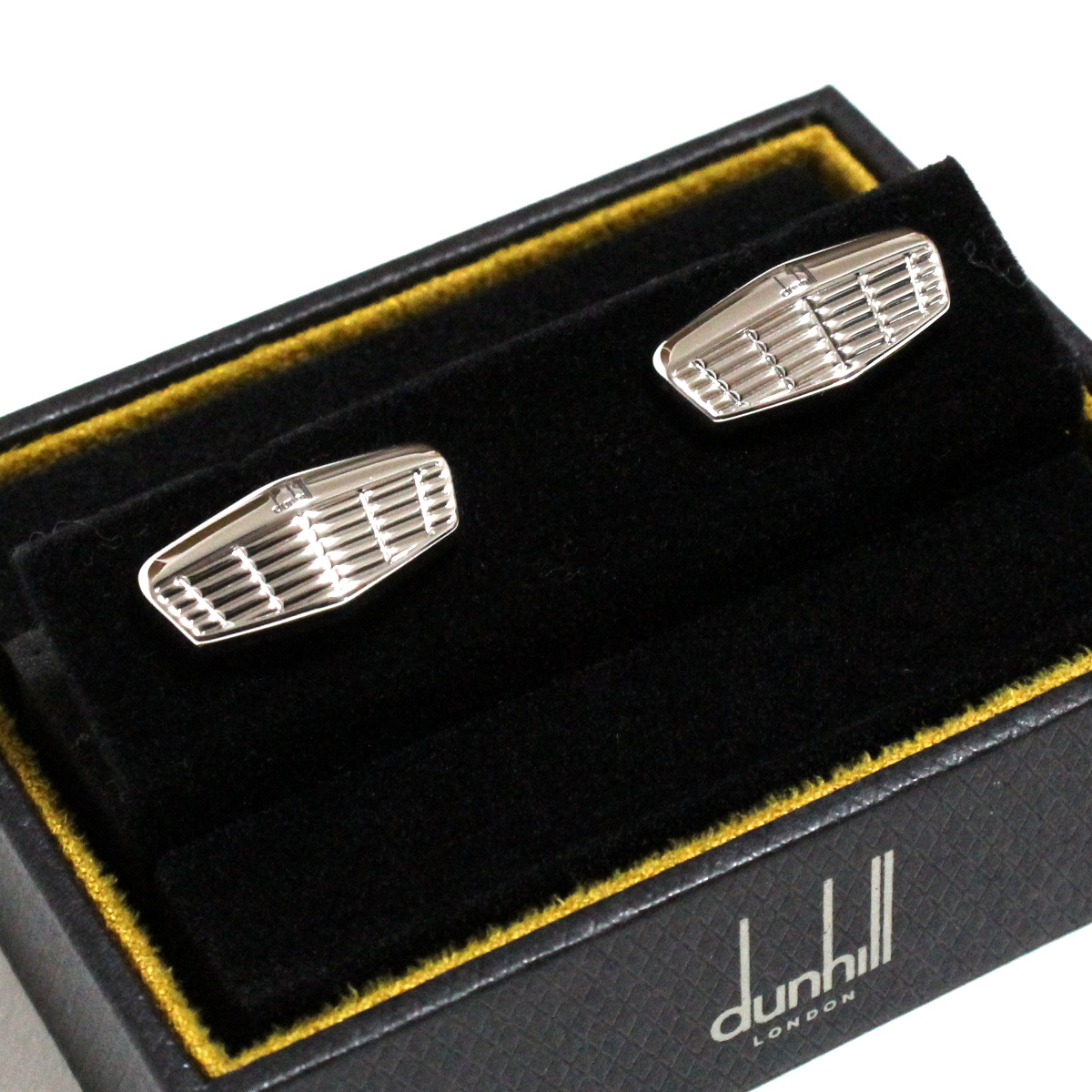 ダンヒル dunhill フロントグリル ロゴシルバーカフリンクス／カフスボタン 定価3.9万
