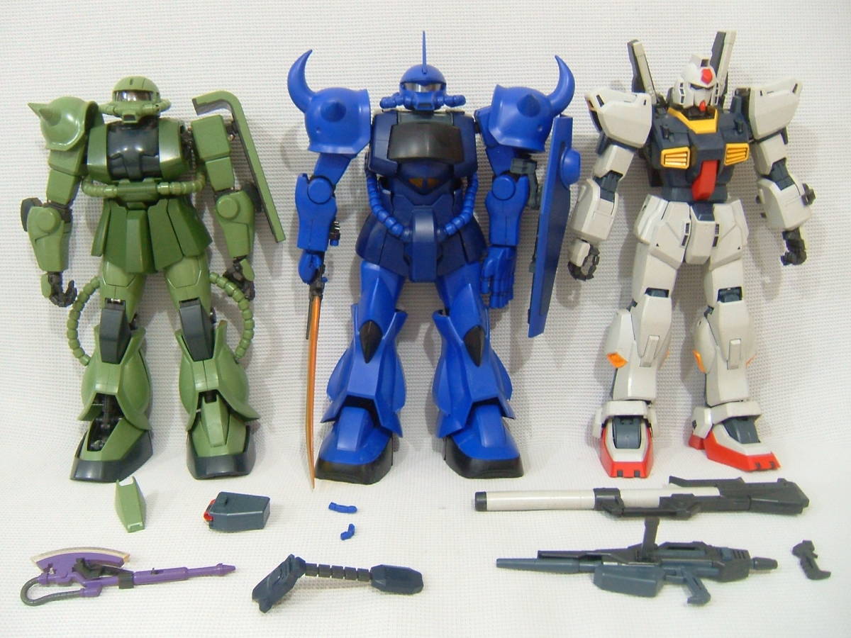1 60 Pg パーフェクトグレード ザク グフ ガンダム Mk ジャンク3体セット 完成品 売買されたオークション情報 Yahooの商品情報をアーカイブ公開 オークファン Aucfan Com