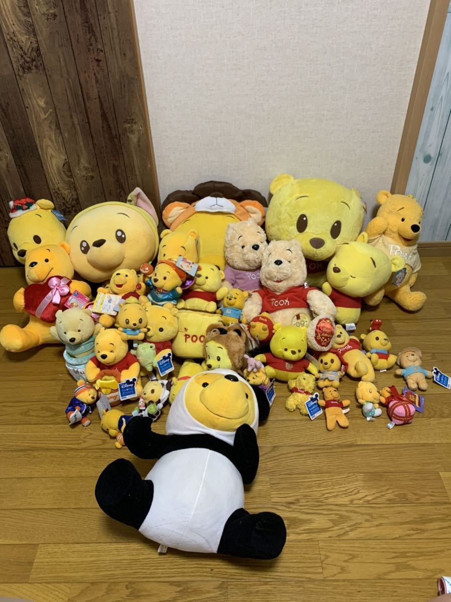 ディズニー　くまのプーさん　当時物　ぬいぐるみ　大量　まとめ売り 1円スタート ディズニー くまのプーさん ぬいぐるみ 大量セット 30点