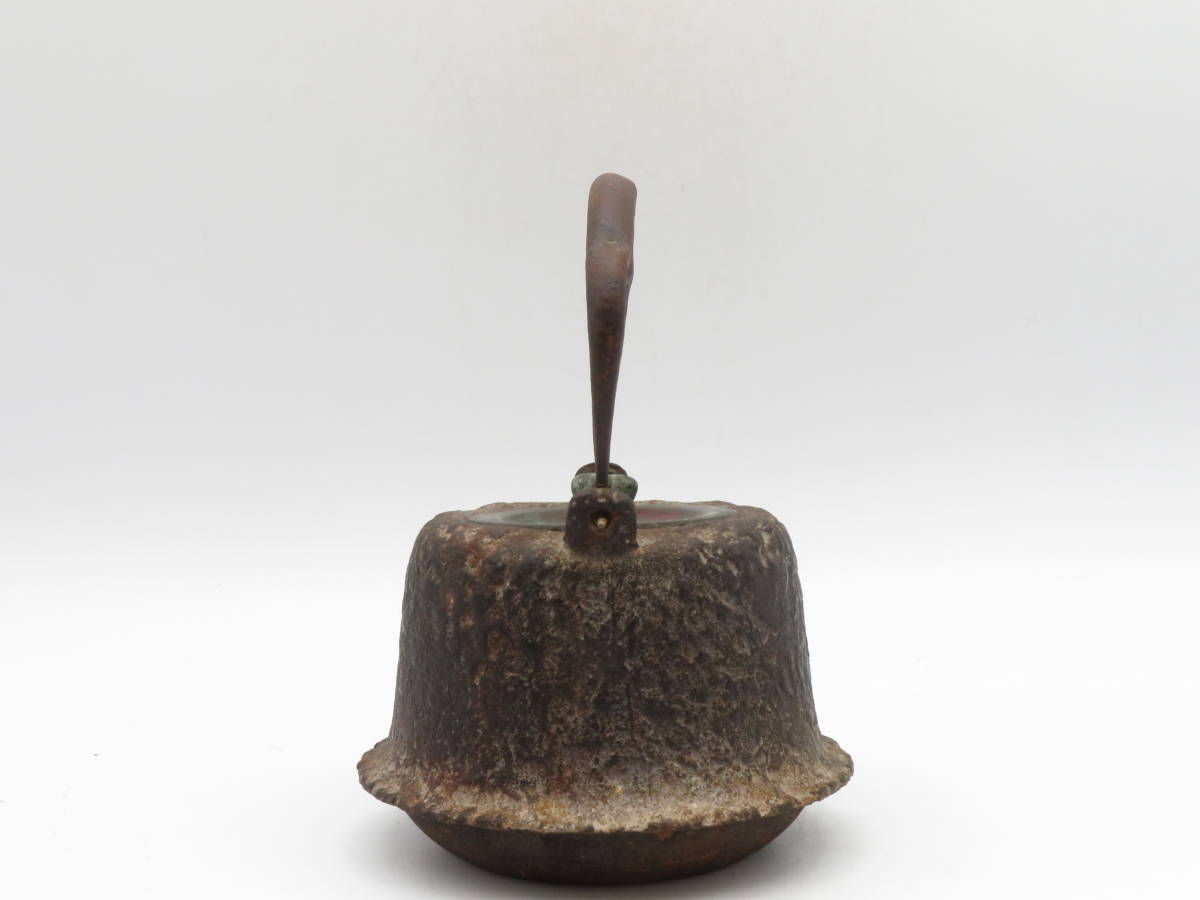 K1171 青龍堂 造 小振り 鉄瓶 在銘 刻印 急須 湯沸 鉄壺 鉄器 茶道具