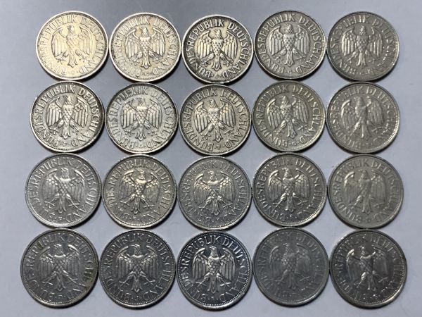 ドイツ 1マルク 硬貨おまとめ計20枚 1950年×2枚 1956年×1枚 1959年×1枚 