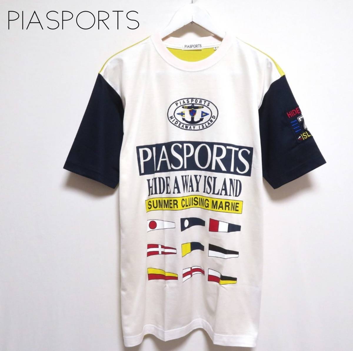 未使用に近い極美品 PIASPORTS ピアスポーツ クルーネックTシャツ 国旗 