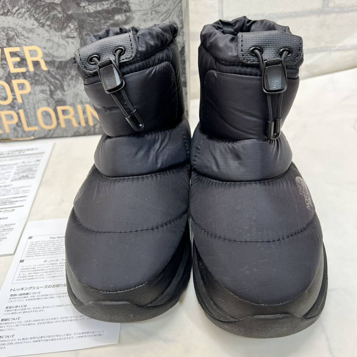 極美品 1回のみ使用 NF51874 ザ ノースフェイス Nuptse Bootie WP VI Short BLACK ヌプシブーティ 24㎝ 黒 ブラック レディース
