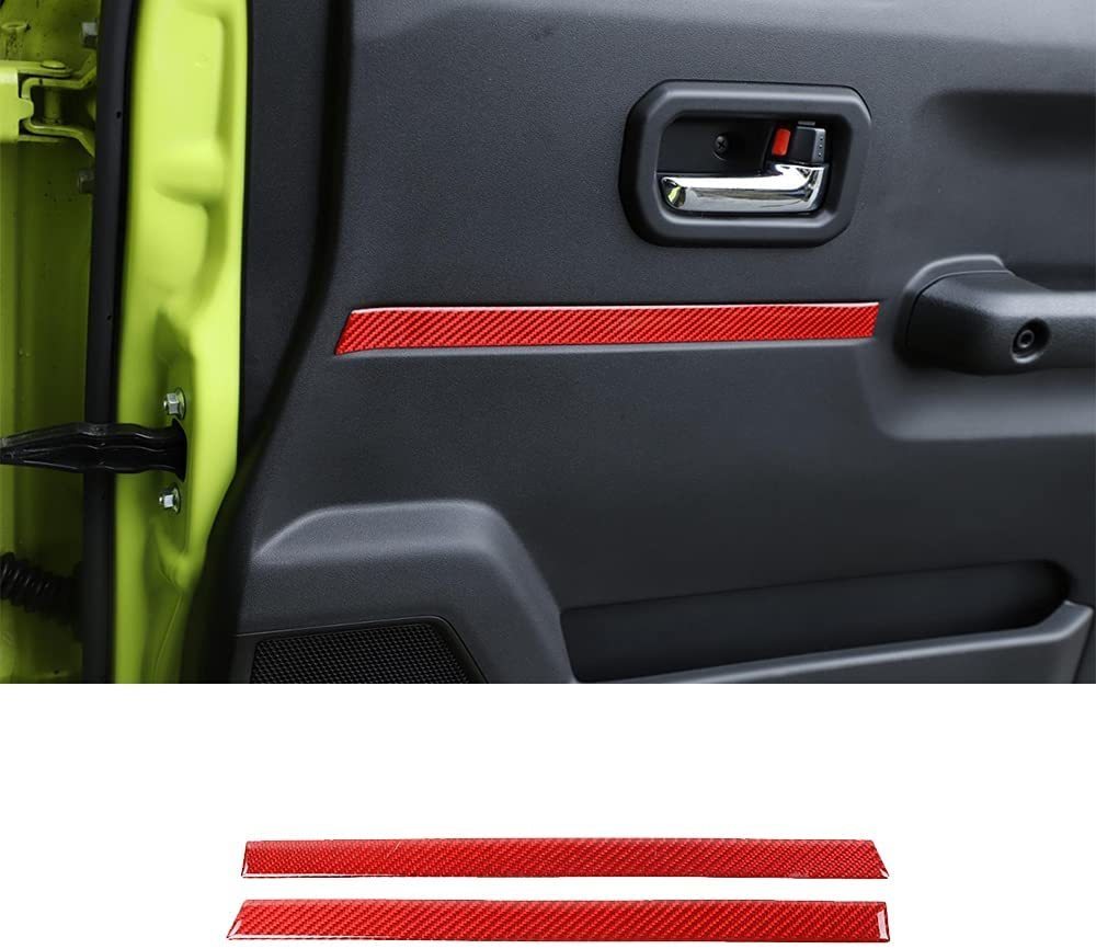 ■新品■スズキJB64Wジムニー/JB74Ｗジムニーシエラ用bestmotoring ドアパネルガーニッシュ【レッドカーボン調】
