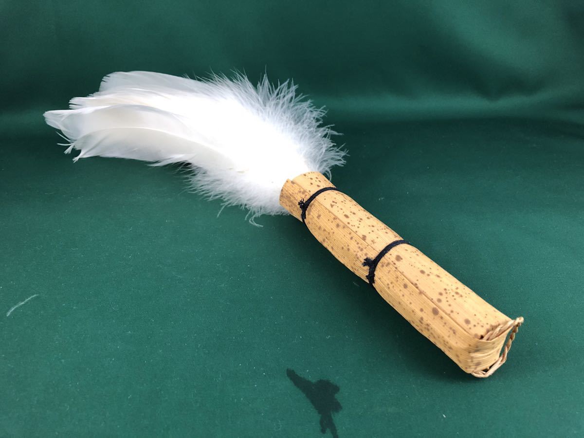 羽箒 羽根 ほうき 白鳥 茶道具 紙箱 美術品・アンティーク・コレクション 羽箒 羽根 ほうき 白鳥 茶道具 紙箱