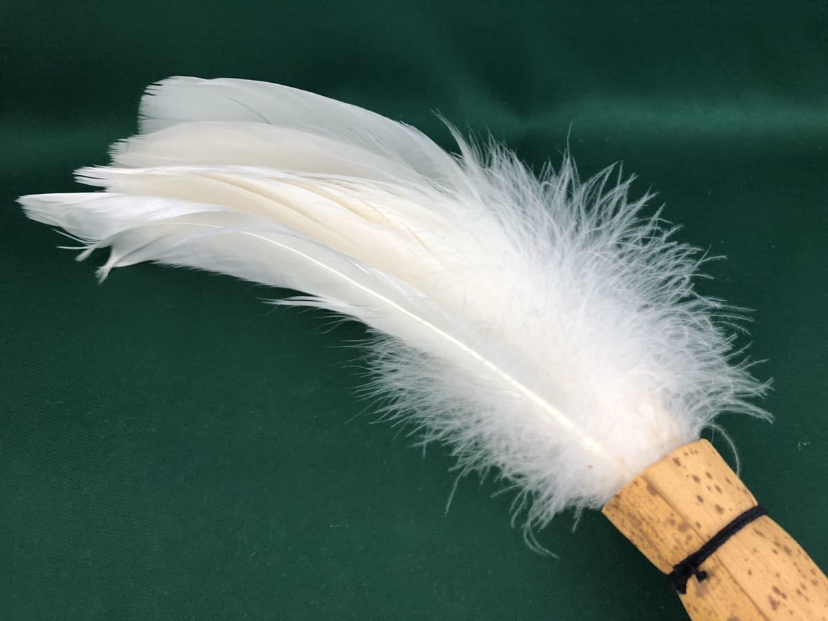 美術品・アンティーク・コレクション 羽箒 羽根 ほうき 白鳥 茶道具 紙箱