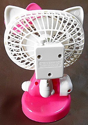 ◇ハローキティ(^^♪ダイカットドットリボンアクション扇風機(ハロー