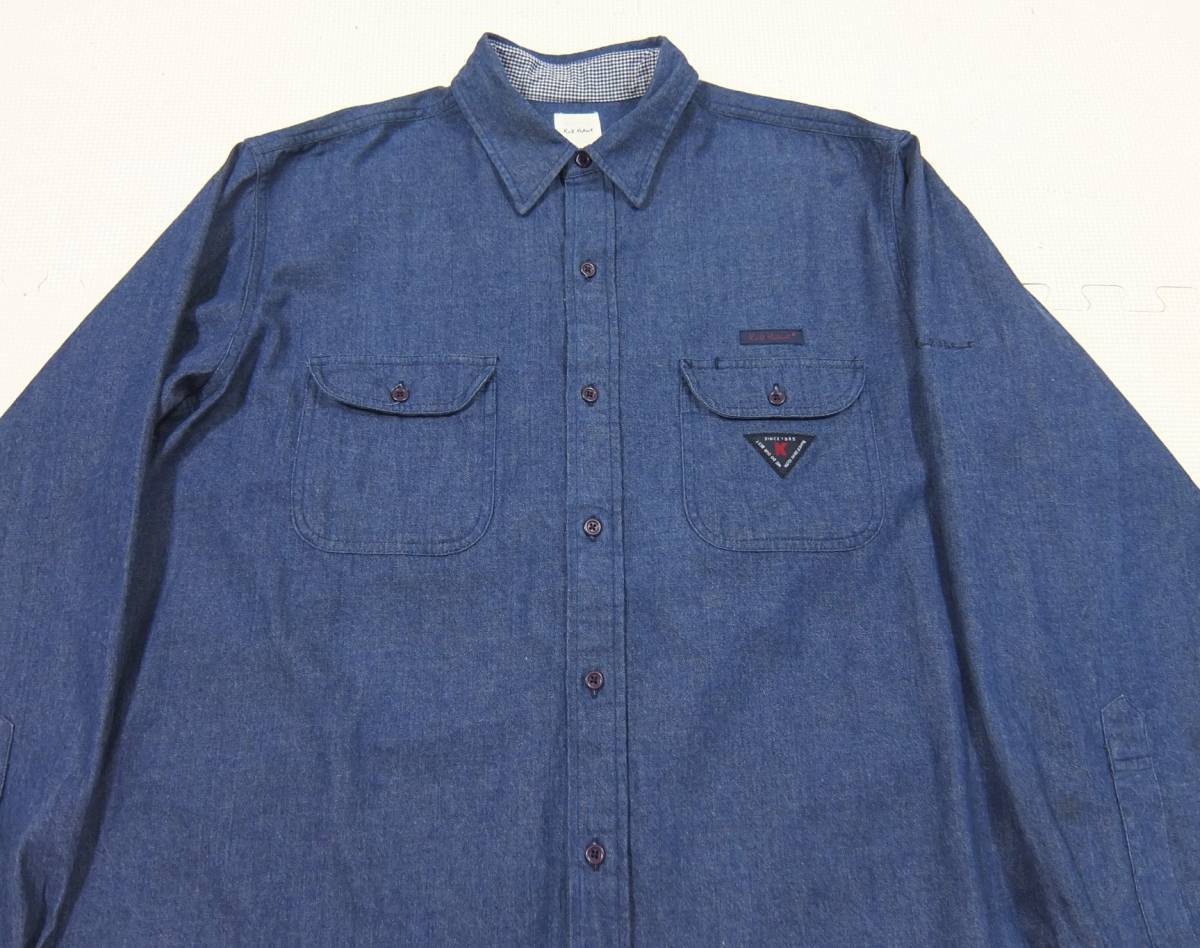 Karl Helmut カールヘルム インディゴ 長袖 デニムシャツ 紺 L 刺繍 