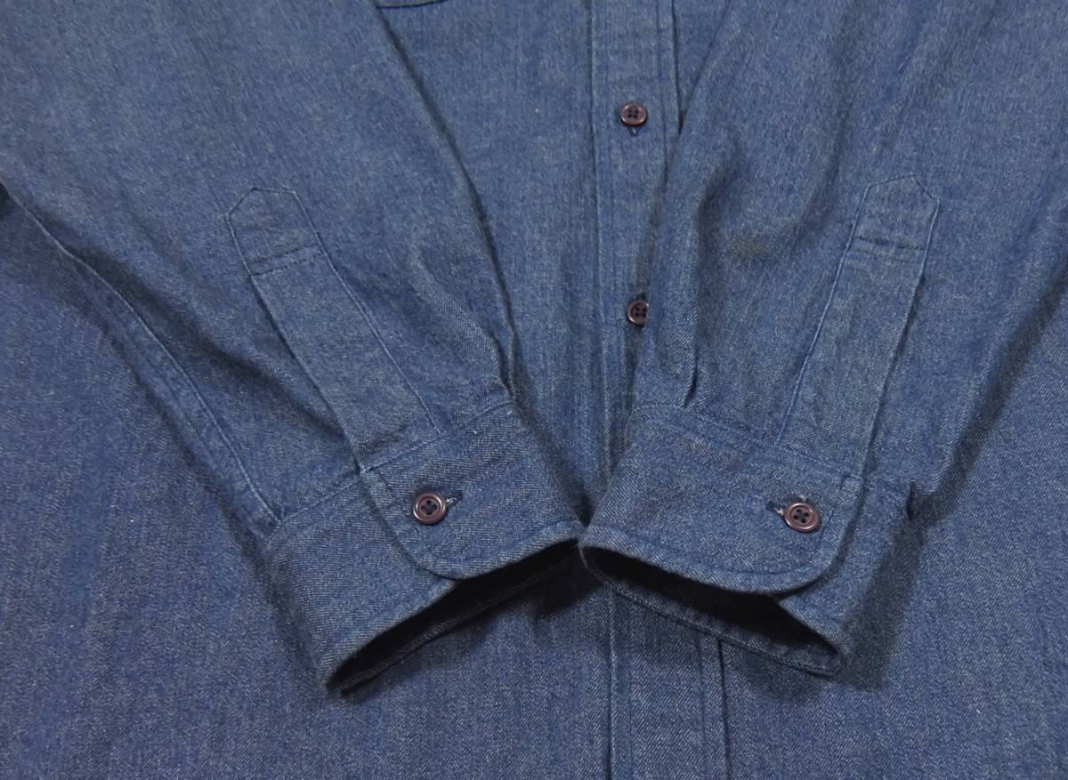 Karl Helmut カールヘルム インディゴ 長袖 デニムシャツ 紺 L 刺繍 