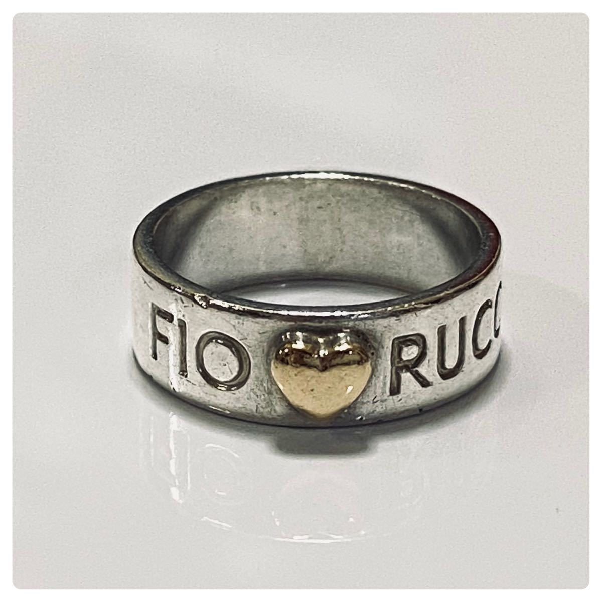 K18/925S刻印　スター/ハートリング　9号 A239 FIORUCCI フィオルッチ 925S刻印 リング ハート デザイン