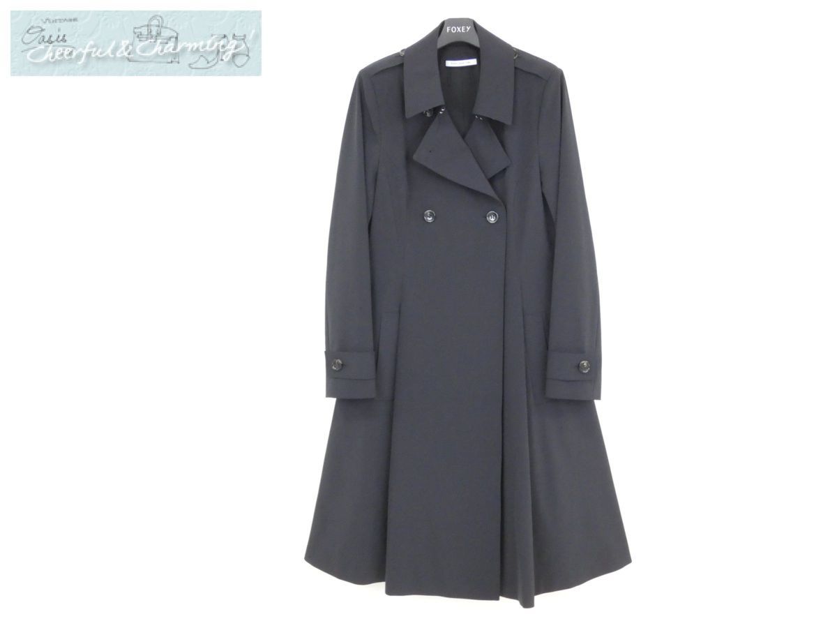 フォクシー レイニーコート 40 最終価格 （♡極美品♡ FOXEY 希少 濃紺 