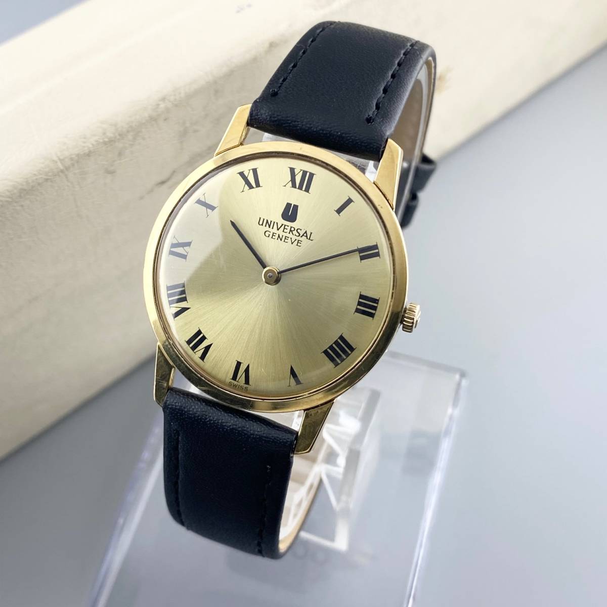 1円箱付】UNIVERSAL GENEVE ユニバーサル ジュネーブ 腕時計 メンズ 手 