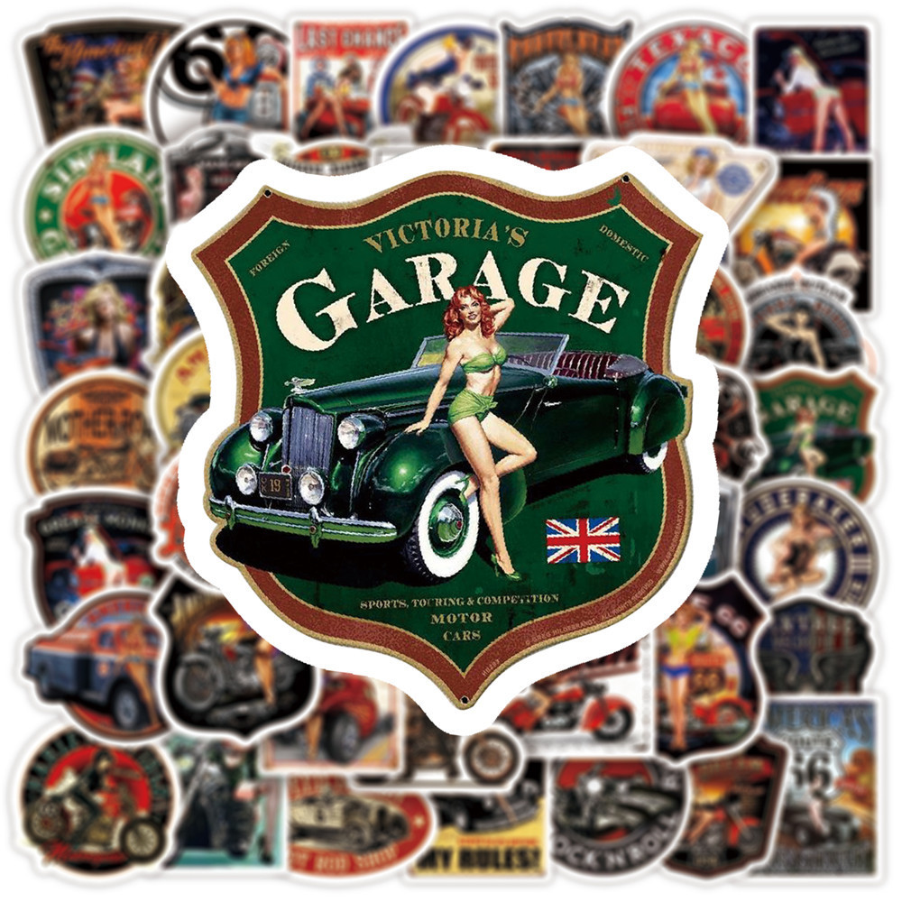 50枚 クラシックカー アメ車 アメリカン レトロ 防水ステッカー A 福袋特集