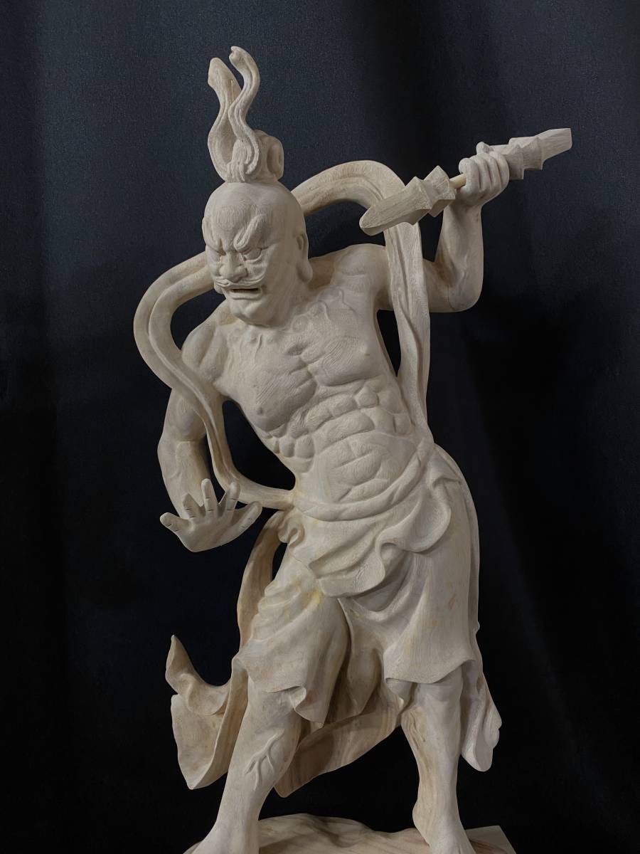 特大高72cm 井波彫刻 一刀彫り 仏教工芸品 香樟材 木彫仏教 精密彫刻 