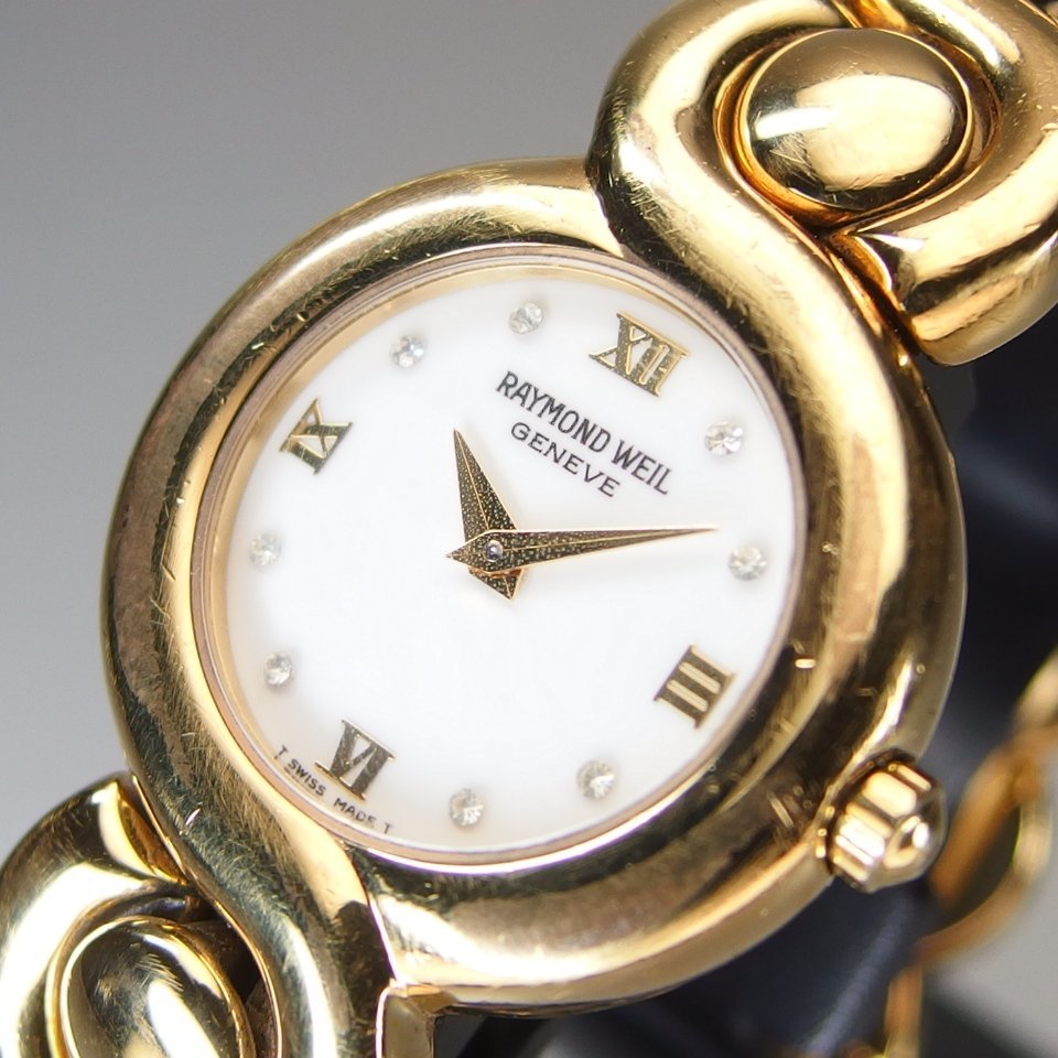 RAYMOND WEIL レイモンド ウィル 5858 QZ ホワイトダイアル K18メッキ 