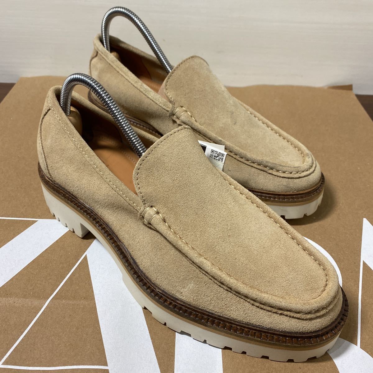 ZARA メンズ 本革 （レッドブラウン） 本革カウレザーモックトゥクラシックワークブーツ ブーツ 新品 ザラ タグ付き BROWN 細見え 脚長 ローカット シューズ スニーカー ブラウン