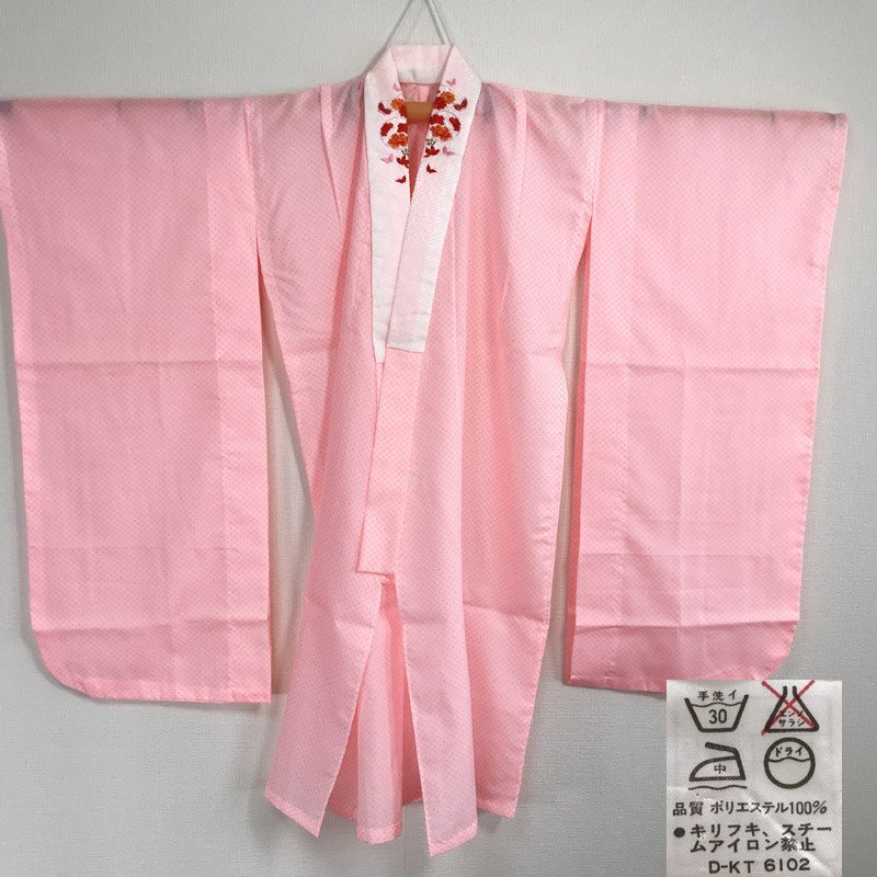 509ag31□七五三 七歳 女児 着物&袋帯 菊 梅 くすみピンク□美品