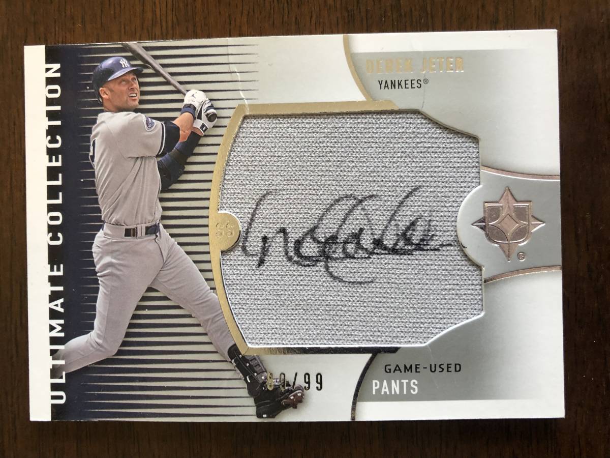 UD 2008 Ultimate collection Derek Jeter game-used pants 直筆サイン 
