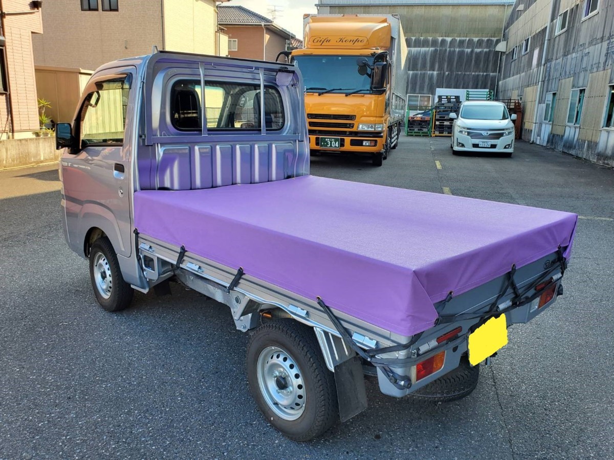 送料無料 紫色 2t サイズ トラックシート 2.3m×3.5mシート輪 ゴム 24 