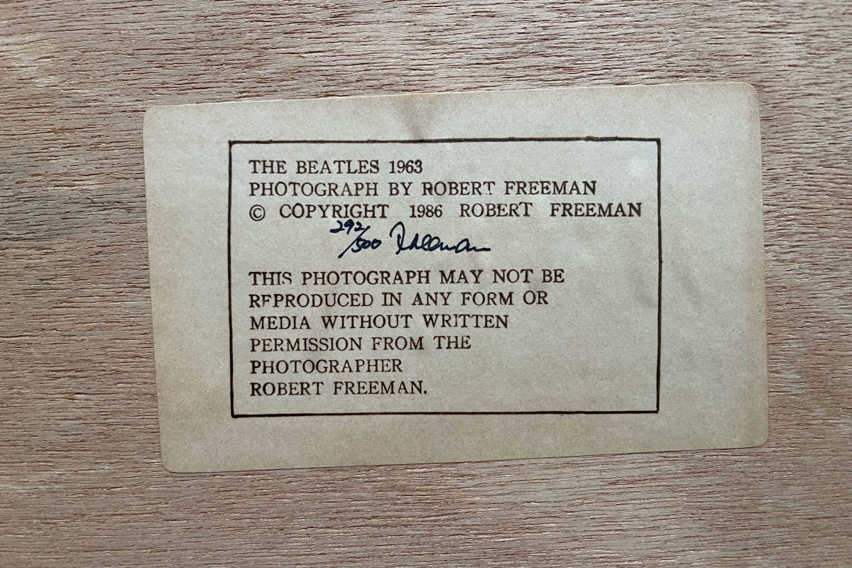 ROBERT FREEMAN』1963年 ビートルズ 直筆サイン 写真 ロバート 