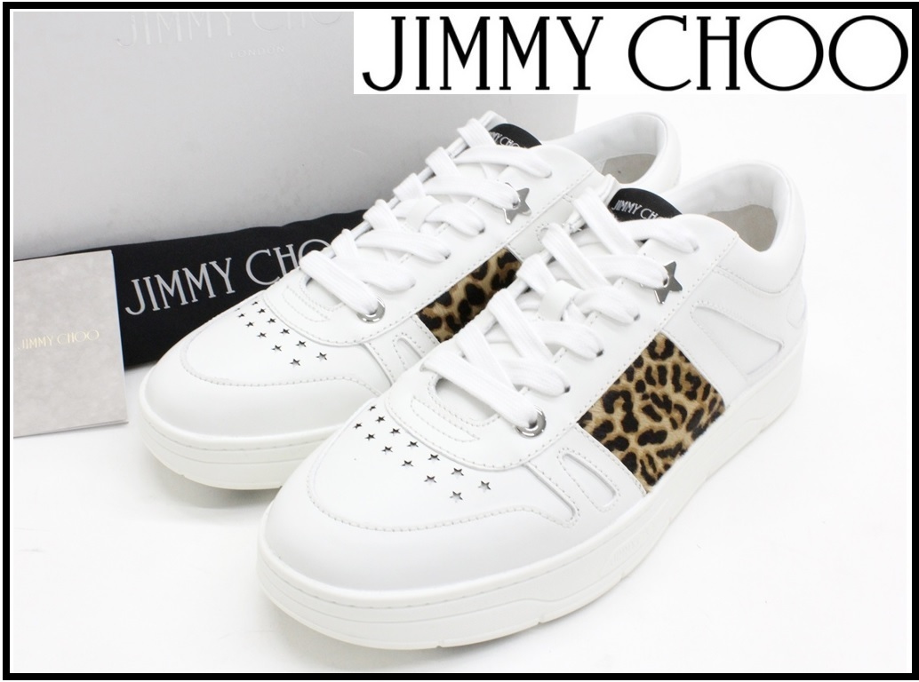 12万新品◇42=27cm◇JIMMY CHOOジミーチュウ◇HAWAII 白レザー×