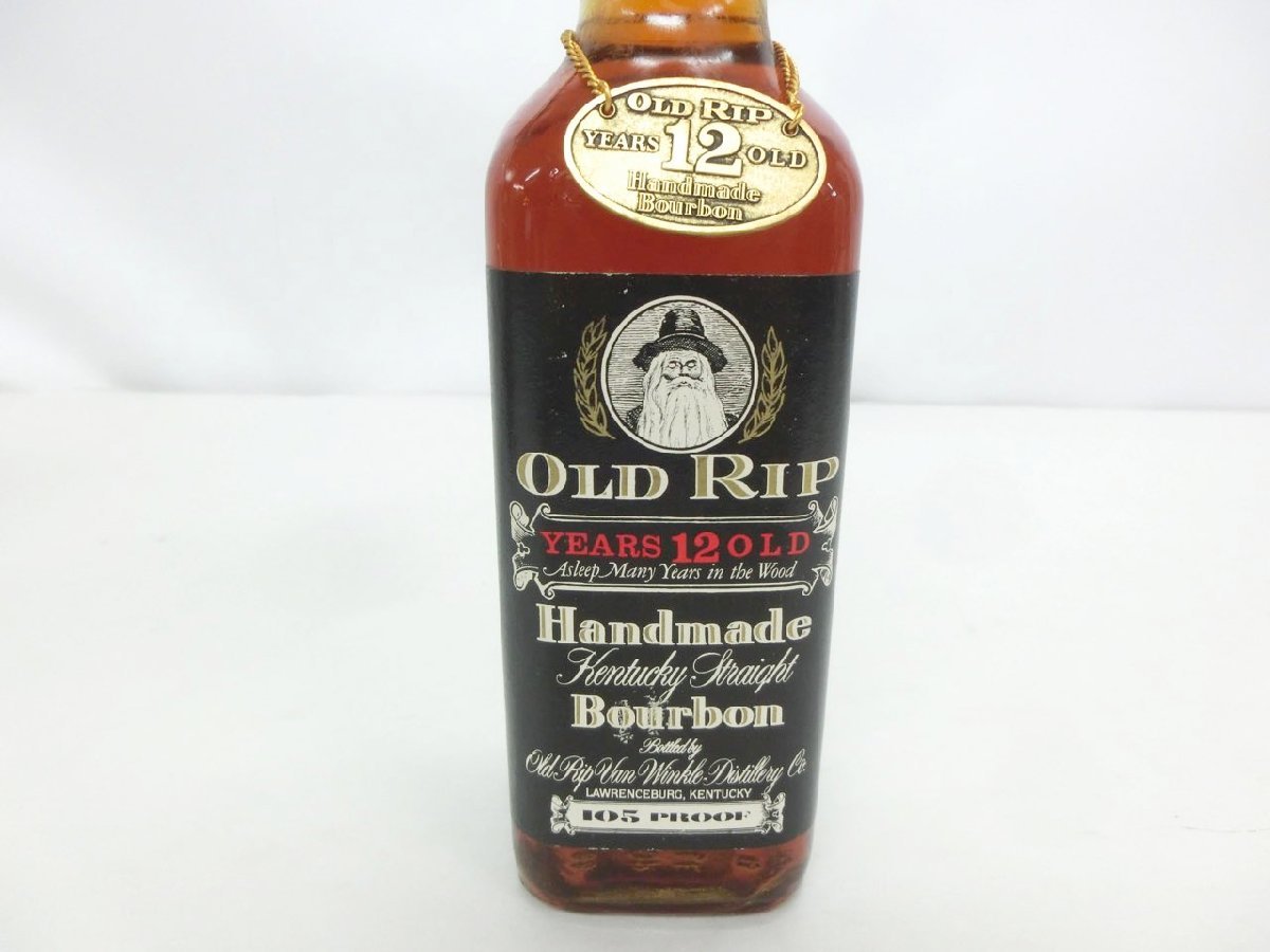 Old Rip 12 Years Old Handmade Bourbon空き瓶 Old Rip 12 Years Old Handmade Bourbon空き瓶 Old Rip Van