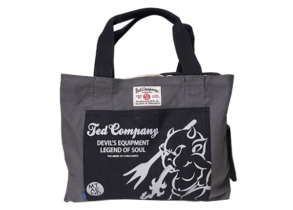 TEDMAN　完売商品！　巾着付きキャンバスバッグ　Gray/Black　撮影サンプル　TDBG-700D