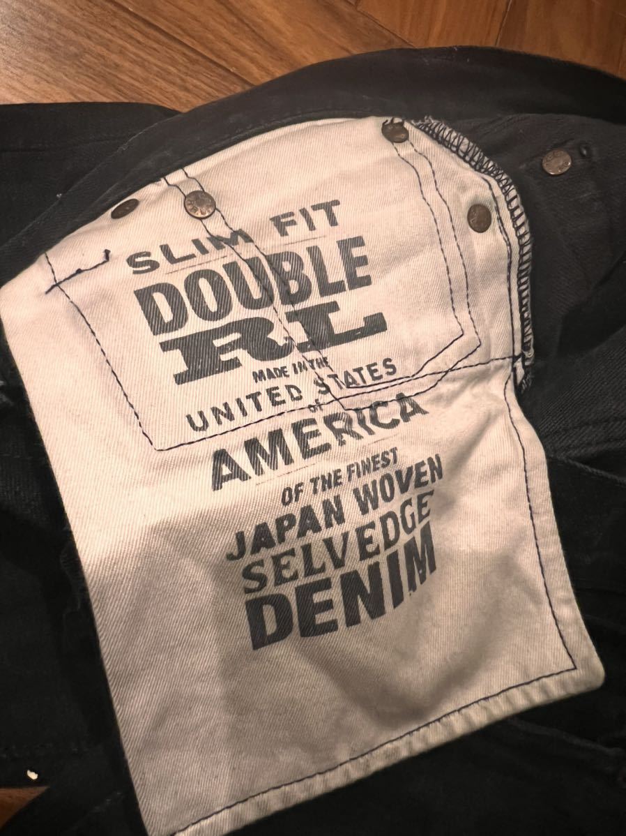 RRL RL ダブルアールエル RALPH RRLストレートデニム W32 w30 DOUBLE RL RRL リミテッドエディション スリム フィット ブラックジーンズ ダブルアールエル ラルフローレン セルビッチデニムパンツ