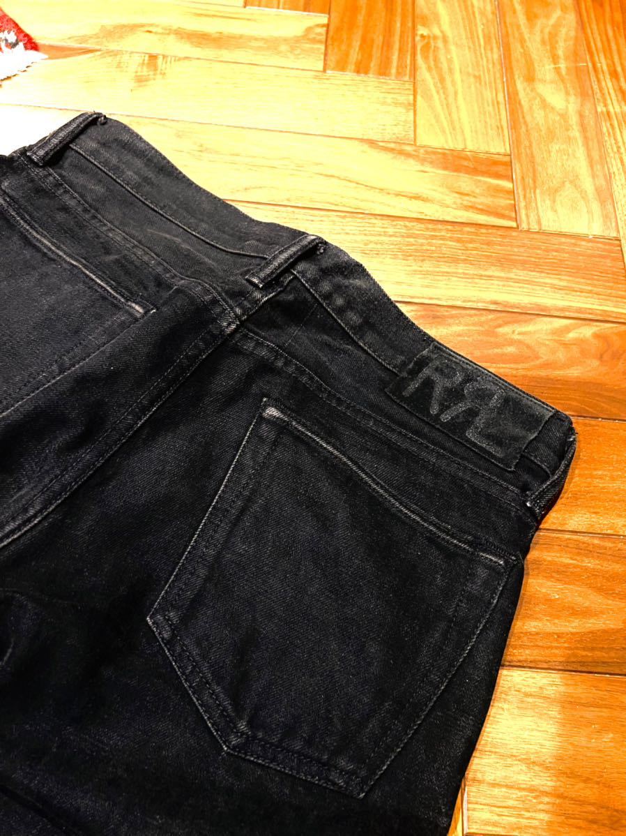 RRL RL ダブルアールエル RALPH RRLストレートデニム W32 w30 DOUBLE RL RRL リミテッドエディション スリム フィット ブラックジーンズ ダブルアールエル ラルフローレン セルビッチデニムパンツ