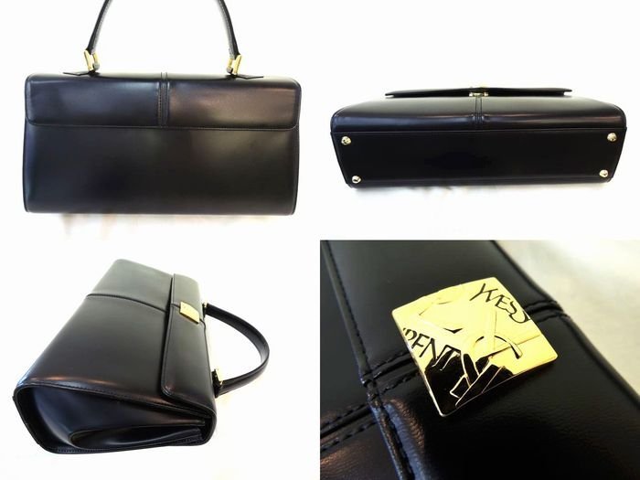 美品 イヴ ハンドバッグ SAINT サンローラン □ 0 ブラック イヴサンローラン LAURENT YVES 刻印 PAT.1423200 サンローランハンドバッグ（ハンドバッグ YSL&frasl;イヴ バッグ（ブランドイヴ・サンローラン