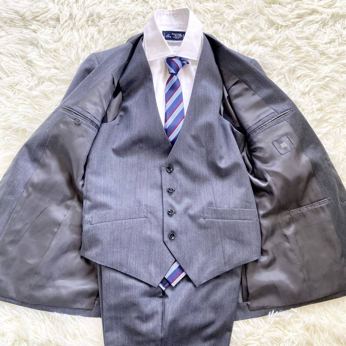 スーツセレクト【希少 3ピース リバーシブルベスト 美品】SUIT SELECT