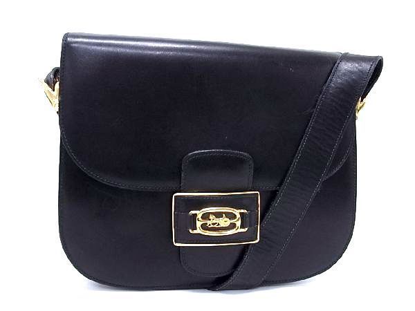 【人気SALE，限定SALE】 1円 CELINE セリーヌ ヴィンテージ レザー 馬車金具 ワンショルダー ショルダーバッグ 肩掛けかばん ブラック系 EA0045サN(ショルダーバッグ)｜売買されたオークション情報、yahooの商品情報をア かばん、バッグ