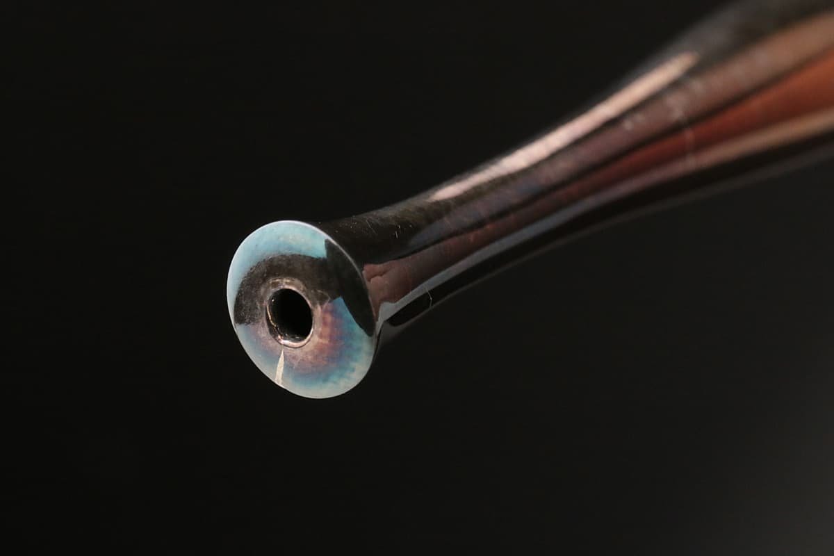 EE076 【長谷川豊月 作】純銀煙管 全長22.5cm 重60g 純銀刻 共箱