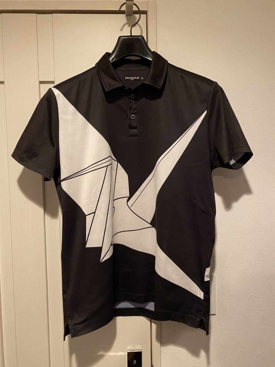 1piu1uguale3 GOLF ウノピゥ POLO ゴルフポロシャツ 折り鶴プリント