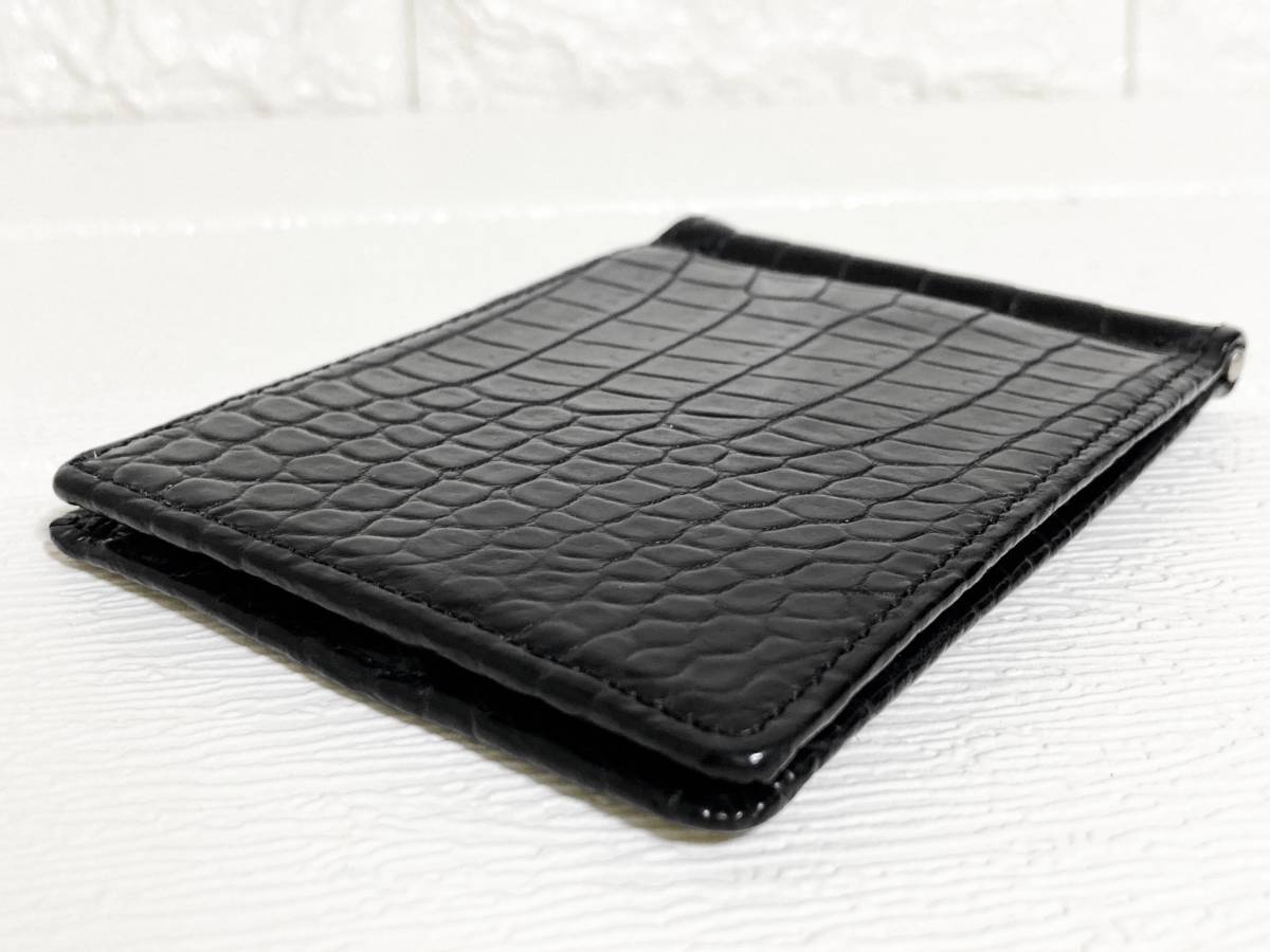 銀座 和光 WAKO マット クロコダイル マネークリップ カードケース 