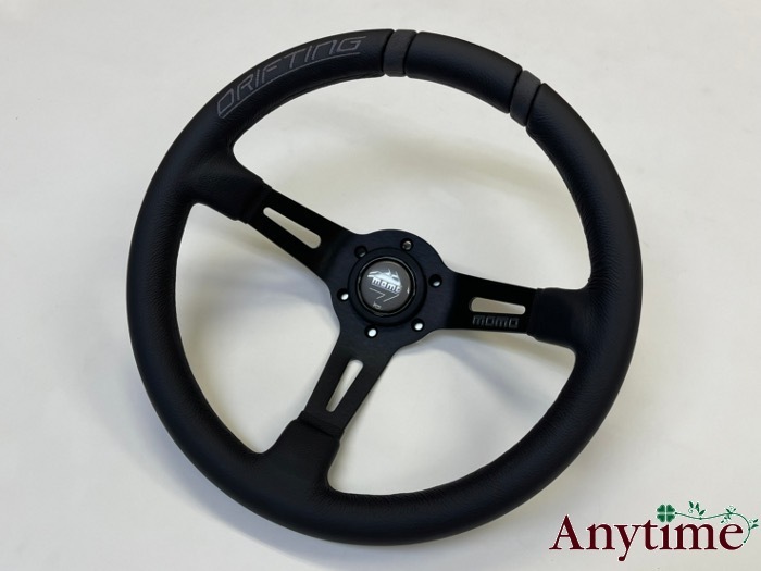 正規輸入品 MOMO DRIFTING/ドリフティング 33パイ ブラックスポーク・ブラックステッチ ドリフティング ステアリング MOMO 直輸入品MOMO アジャストスペーサー付 ステアリングMOMO