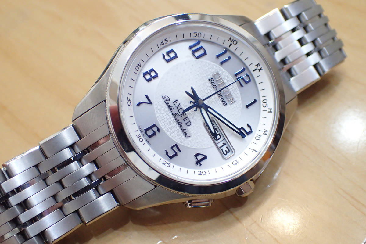 美品 ◇シチズン 電波ソーラー H100-T010164 エクシード◇ エコ 