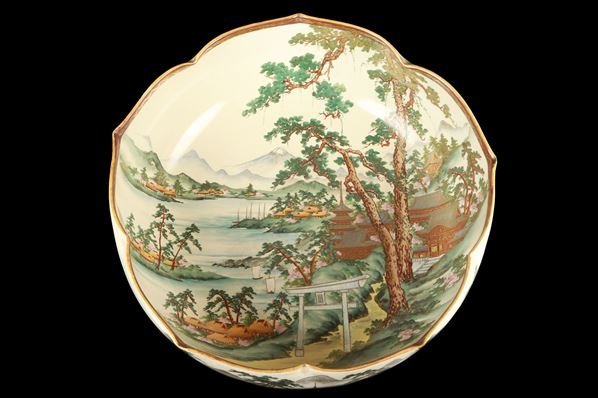 E878 】 超別格品 明治期本筋最高峰の献上薩摩焼 超細密盛上金彩絵付水