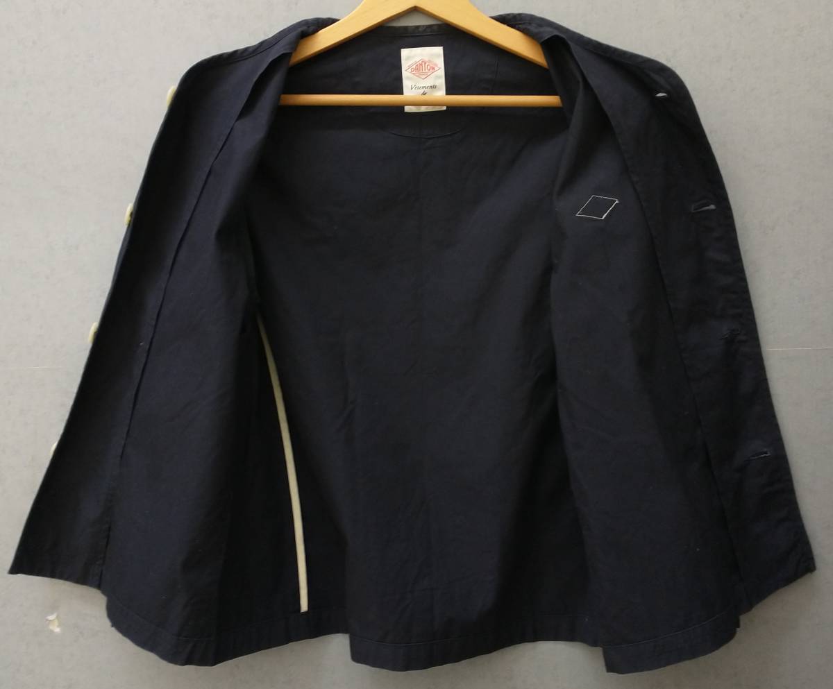 DONTON ノーカラージャケット ネイビー 34 DANTON（ダントン）の 